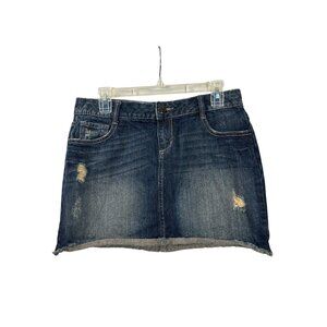 APT.9 Womens Distressed Denim Mini Skirt Size 8 Cotton